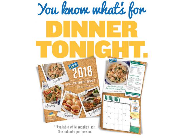 Grab A Free 2018 Perdue Recipe Calendar!