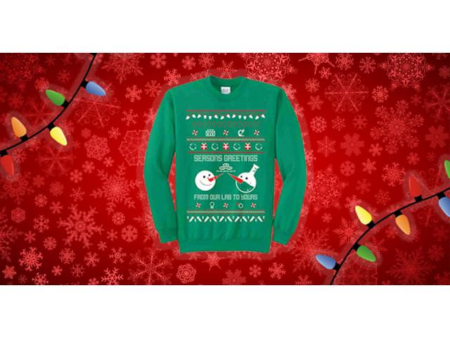 Grab A Free Seasons Greeting Science Sweater!