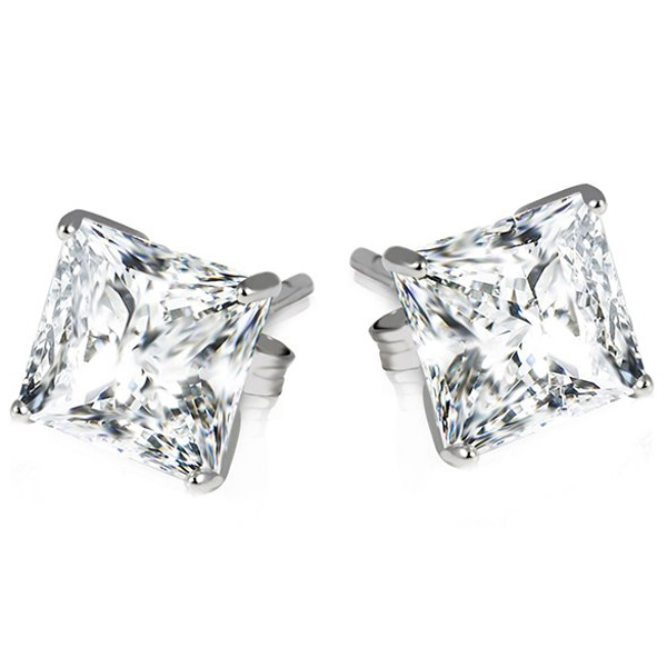 Get Free Sterling Silver Princess Cut Earrings!