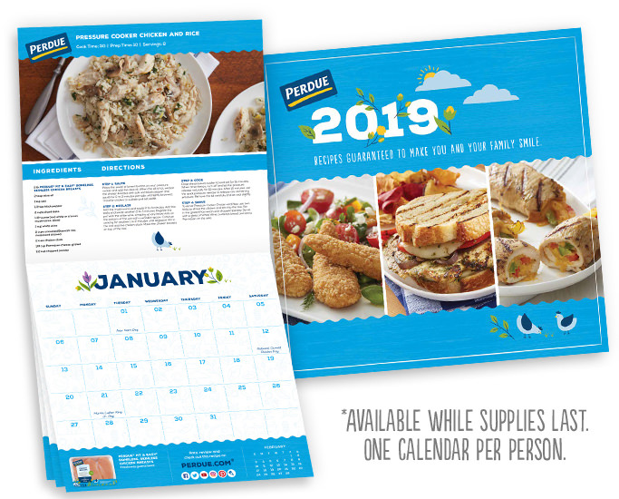 Grab A Free 2019 Perdue Recipe Calendar!