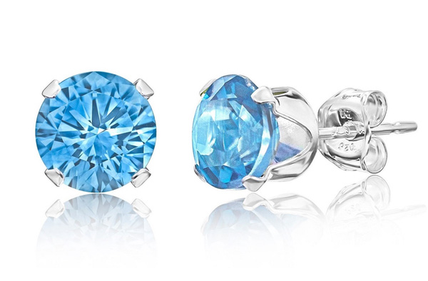 Get A Free Sterling Silver Round Blue Topaz Earring Set!